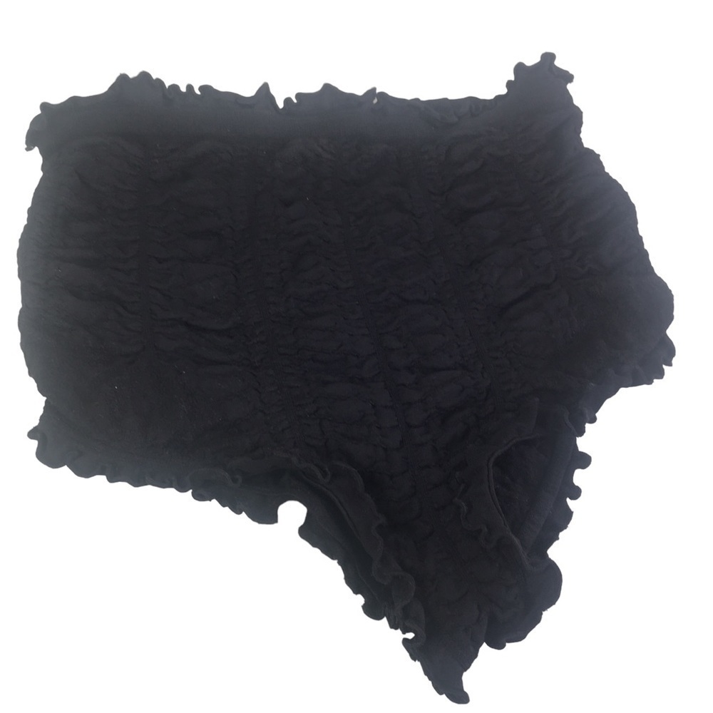New Free People Ruched Ruffled Shortie black - Picture 3 of 8
